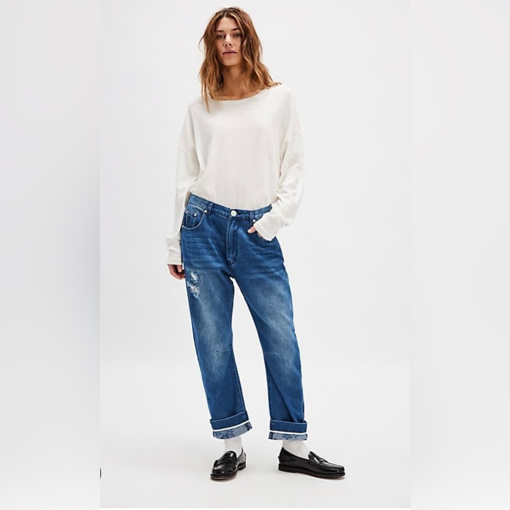 Free People/OneTeaspoon Bandits Low-Rise Relaxed Jeans in Rosewood Size 27. NWT